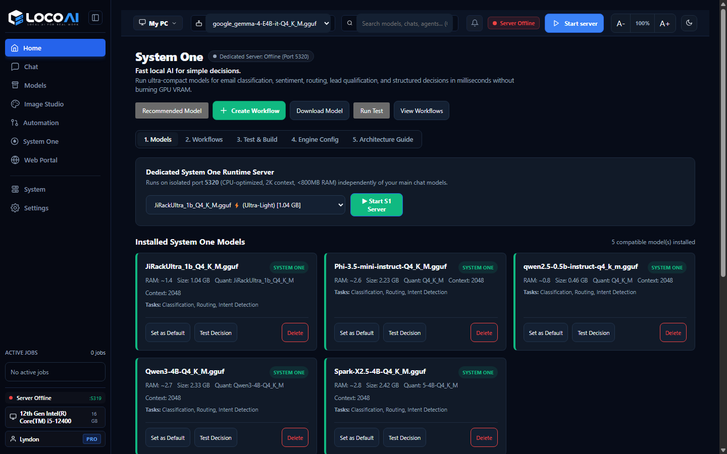 Loco System One fast decision engine